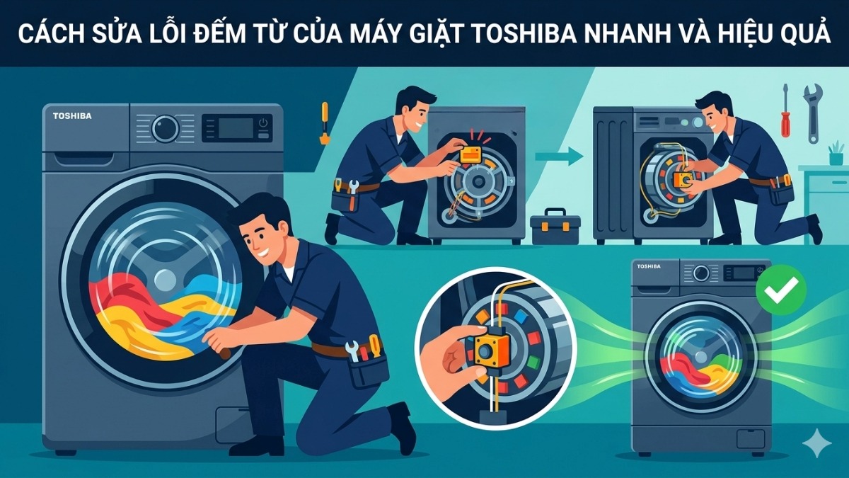 Cách sửa lỗi đếm từ của máy giặt Toshiba nhanh và hiệu quả